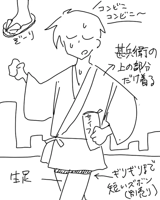 夏の自分はだいたいこの格好で生活してます 