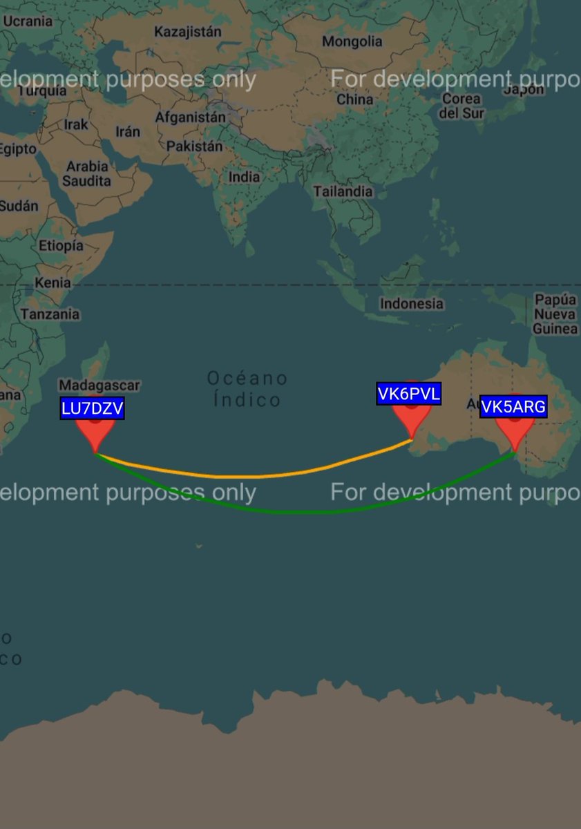 En imágenes; lu9mab-1, día  42 giro 4to, vuela en el Pacífico a Sudamérica, adonde se prevé llegue en 48 horas. En tanto, luego de 18 dias en la oscuridad de Antártida, de donde salió montado en un jet stream, lu7dzv-1, dia 91 8vo giro, vuela al sur de Madagascar hacia Australia