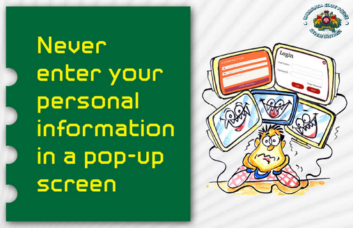 sphaveri's tweet photo. Pop-ups can be traps. Beware!

#CyberTip #PopUpScam #StayAlertOnline https://t.co/LLjOEMCprM