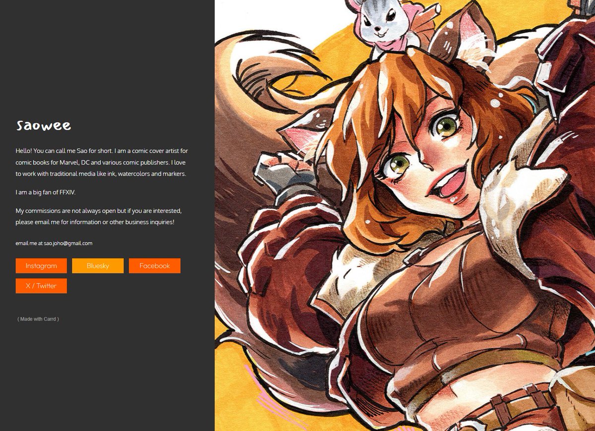 _saowee's tweet image. Updated my socials. I still don't have a gallery, but most of my works are in my Instagram anyways! ⭐
Feel free to contact me via email if you have commission/business inquiries.