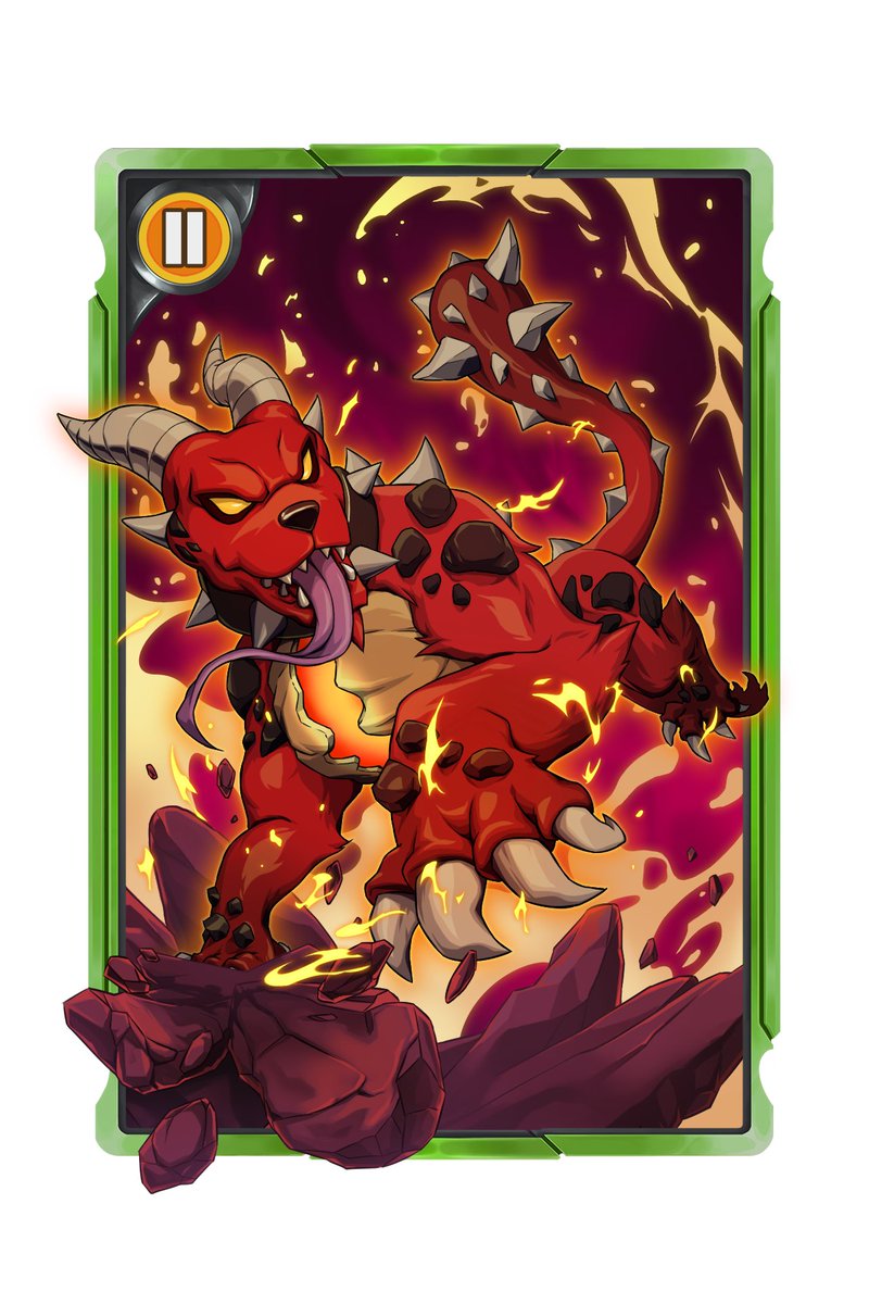 Check out this stunning card from the Pixelmon TCG! 

Scorchmaw's chest burns with primal fire. Only the bravest Wardens dare to tame this fierce pack leader.
