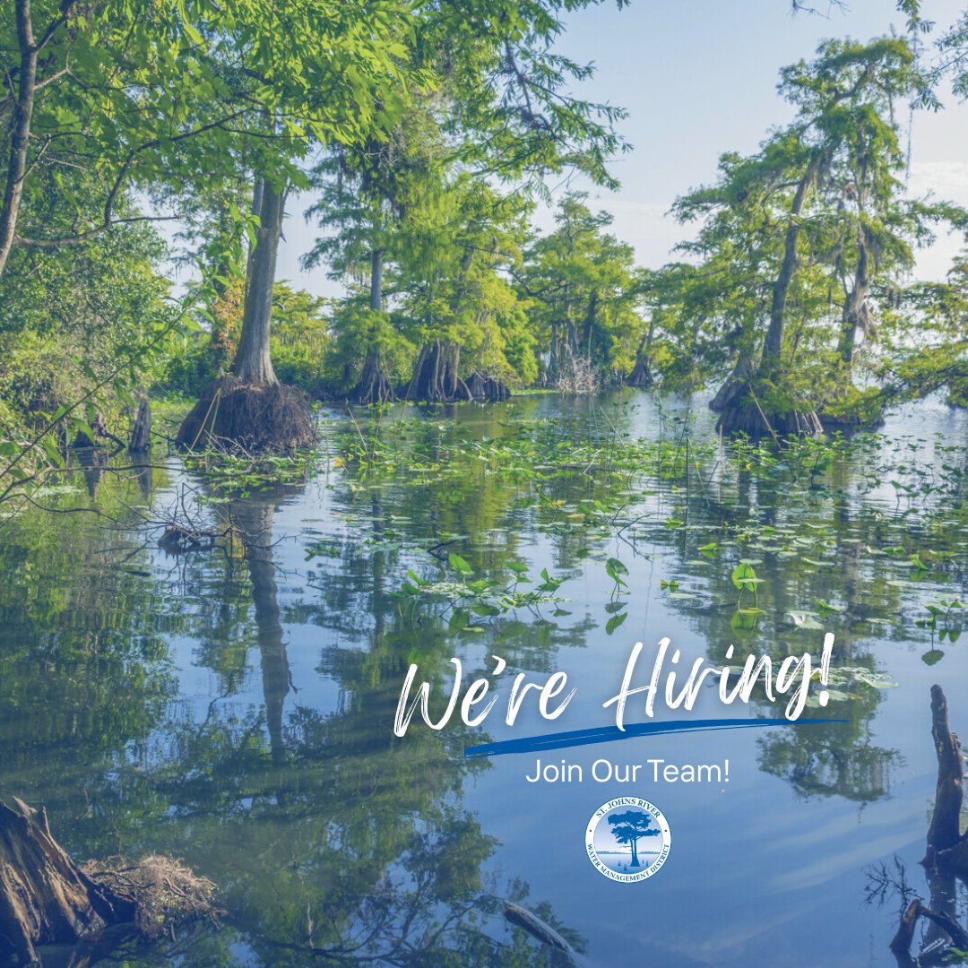🚨 We’re Hiring! 🚨
Looking for a new opportunity where your work truly makes a difference? Join our team!

We have multiple positions open — including a key role for a Facilities/Senior Trades Worker. ✨

📲 Apply today: bit.ly/SJRWMD-JOBS

#WereHiring #NowHiring