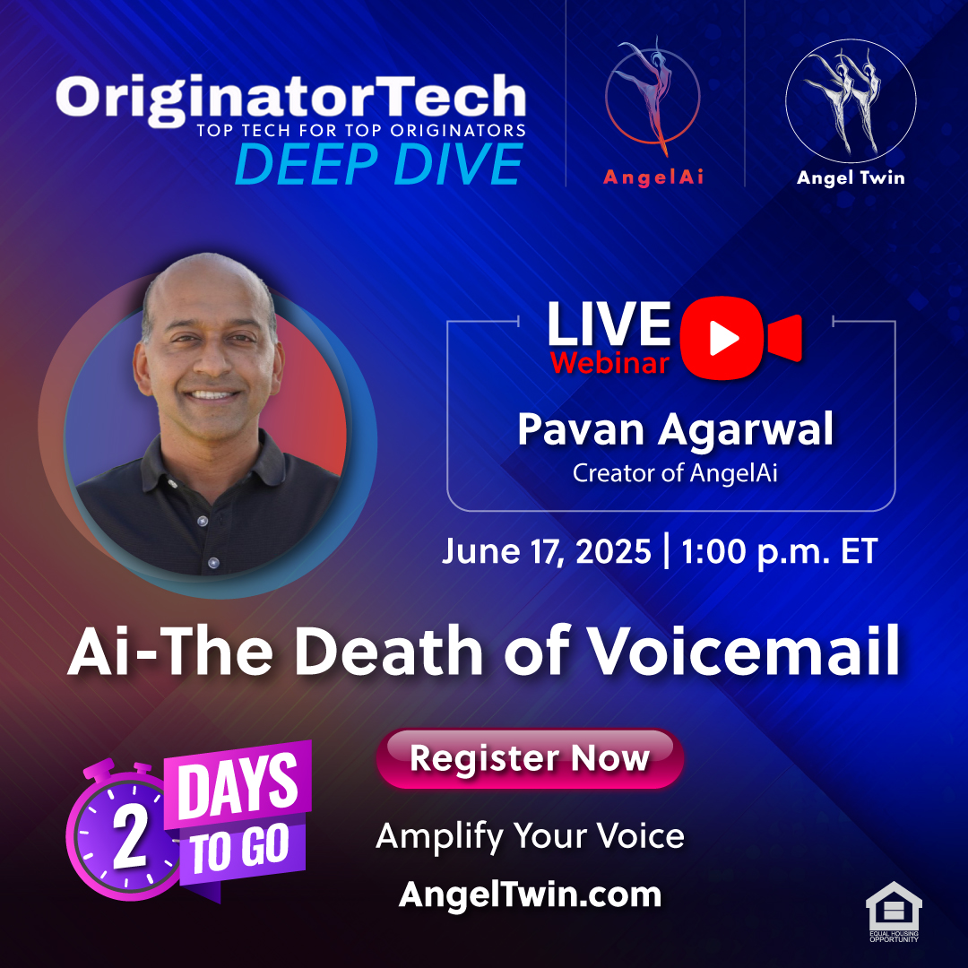 AngelAi (@angelai_com) on Twitter photo Just 2 days until the event that could transform your business!
Mortgage pros, it’s time to ditch the outdated tech holding you back.
Register soon: us02web.zoom.us/webinar/regist….
<a href="/PavanCelligence/">Pavan Agarwal</a> Just 2 days until the event that could transform your business!
Mortgage pros, it’s time to ditch the outdated tech holding you back.
Register soon: us02web.zoom.us/webinar/regist….
<a href="/PavanCelligence/">Pavan Agarwal</a>
