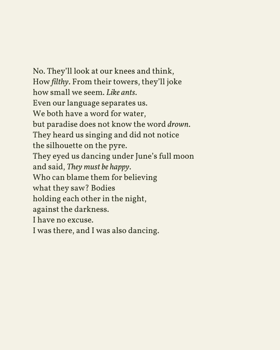 “They eyed us dancing under June’s full moon / and said, They must be happy. / Who can blame them for believing / what they saw?”

— Arielle Hebert

.
.
.

This poem appeared in Southern Humanities Review, Volume 57 No. 4, 2024. Shared here with deep gratitude.