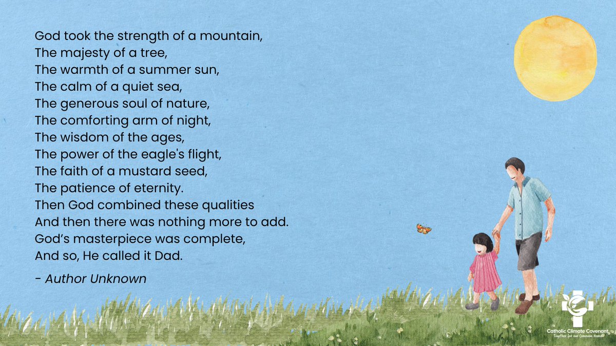 This #FathersDay, we give thanks for all the fathers, grandfathers, and father figures who nurture life, protect creation, and teach by example. May their care extend to future generations and the earth we all share. Amen!  #EcoCatholic