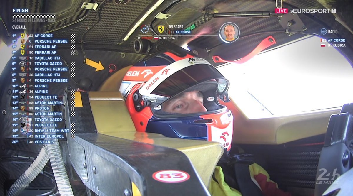 Toni Cuquerella (@tonicuque) on Twitter photo Mientras estamos en el GP de Canadá, <a href="/R_Kubica/">Robert Kubica</a>  gana <a href="/24hoursoflemans/">24 Hours of Le Mans</a>  con un Ferrari privado, junto a Yifei Ye y Philip Hanson.
Nadie tiene dudas de su calidad, pero este último stint ha sido monstruoso de 4 horas!!!
Bravo Robert!! Mientras estamos en el GP de Canadá, <a href="/R_Kubica/">Robert Kubica</a>  gana <a href="/24hoursoflemans/">24 Hours of Le Mans</a>  con un Ferrari privado, junto a Yifei Ye y Philip Hanson.
Nadie tiene dudas de su calidad, pero este último stint ha sido monstruoso de 4 horas!!!
Bravo Robert!!