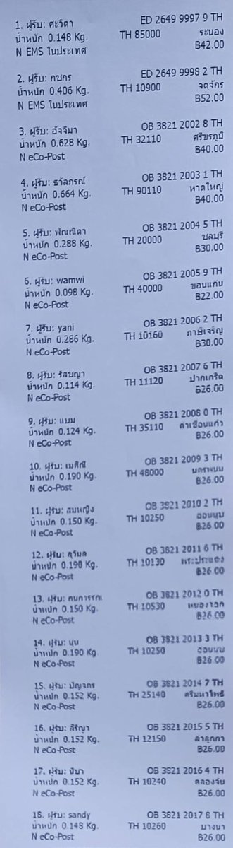 [🏣 #อัพเดทกับอออ #updatewithunv ] เลขพัสดุ สินค้าถึงไทย ที่ชำระเข้ามาครบแล้วภายใน 15/06 จัดส่งครบหมดทุกออเดอร์แล้วค่ะ หากคุณลูกค้าได้รับของแล้ว สะดวกยังไงสามารถรีวิวได้ใน #ซื้อของกับอออ นะคะ ขอบพระคุณมากๆเลยค่ะ☺️🙏💕