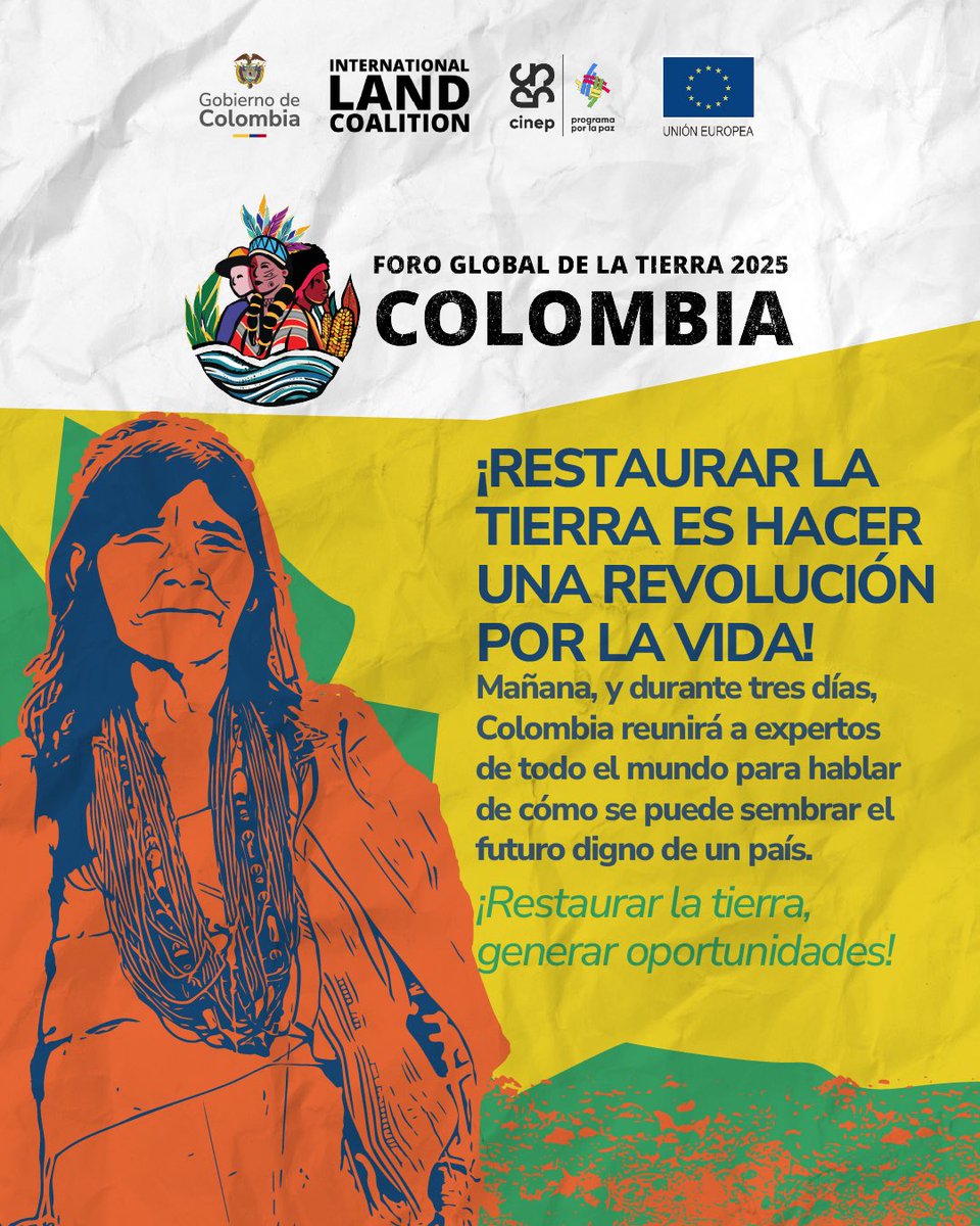 ¡Sin los saberes que nos brindan las comunidades rurales y étnicas, 👩🏾‍🌾🧑🏾‍🌾 no hay restauración agraria! ✊🏼🌾 Los conocimientos locales y ancestrales son la base para una #TierraParaLaVida. 🍃
¡Reconocerlos es avanzar en la restauración de suelos y ecosistemas! 🫰🏾