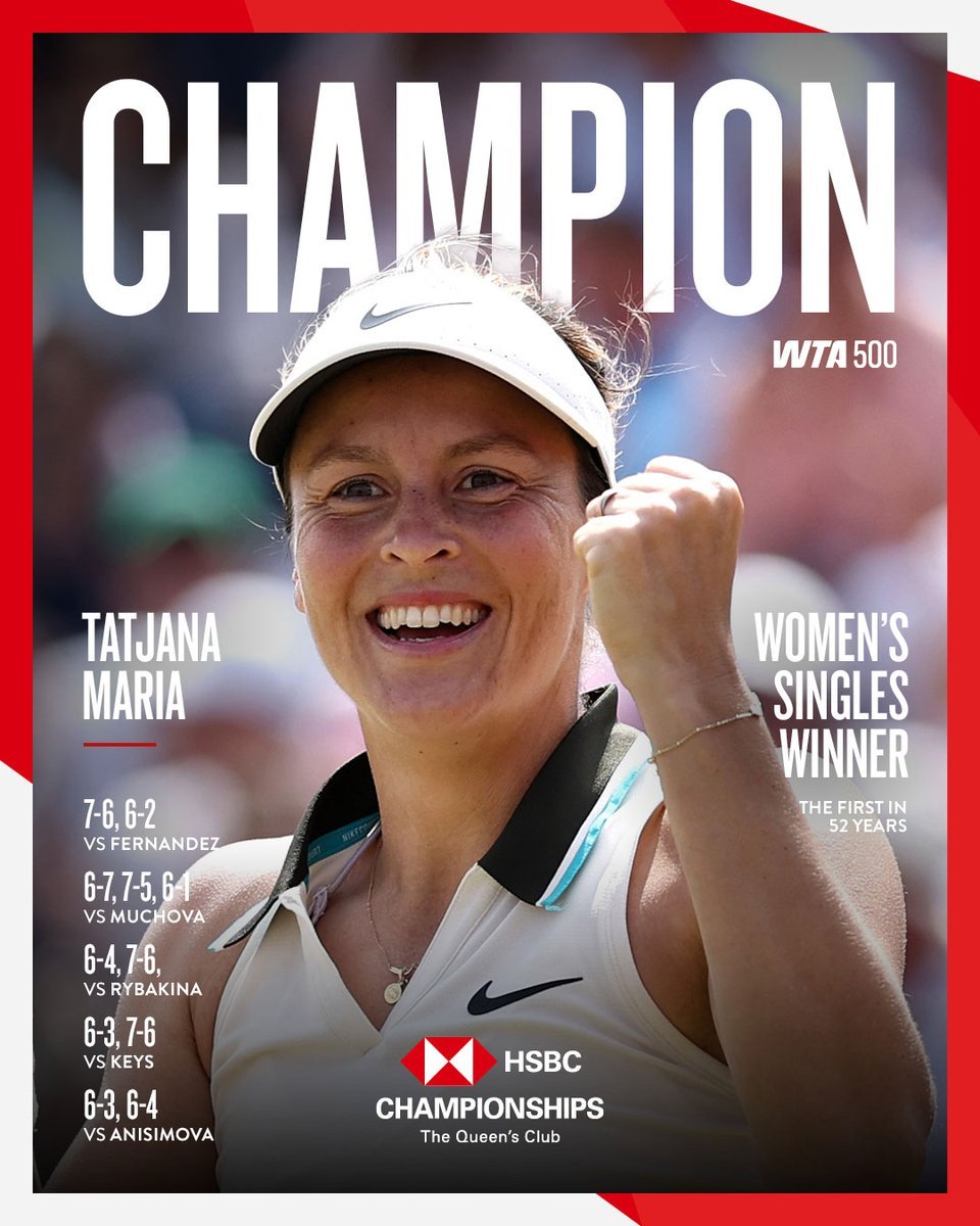 Incredible, Tatjana Maria is the Queen of The Queen's Club 😍👑 

#HSBCChampionships