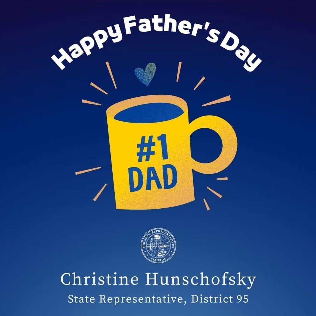 RepHunschofsky's tweet image. Wishing a Happy Father’s Day to all the dads, grandads, stepdads, and father figures. Thank you for all you do for your families and communities. Our world is a better place because of you!
Also, thinking of all who are hurting and missing their children and Dads today. 💙