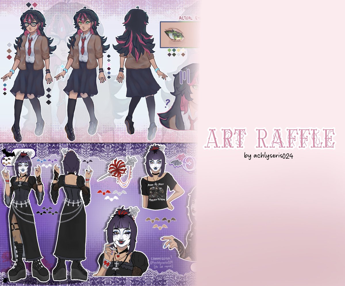 achlyseris024's tweet photo. ₊˚ ✧ ︵‿୨ ART RAFFLE ୧‿︵ ✧ ₊˚

ATTENTION ARTISTS &amp; VTUBERS! I'm hosting my first ever art raffle, and the winners will get either a character reference sheet, character design or both. I'll be picking 2 winners!

RULES IN THREAD VVV https://t.co/rYyRxvDmWH