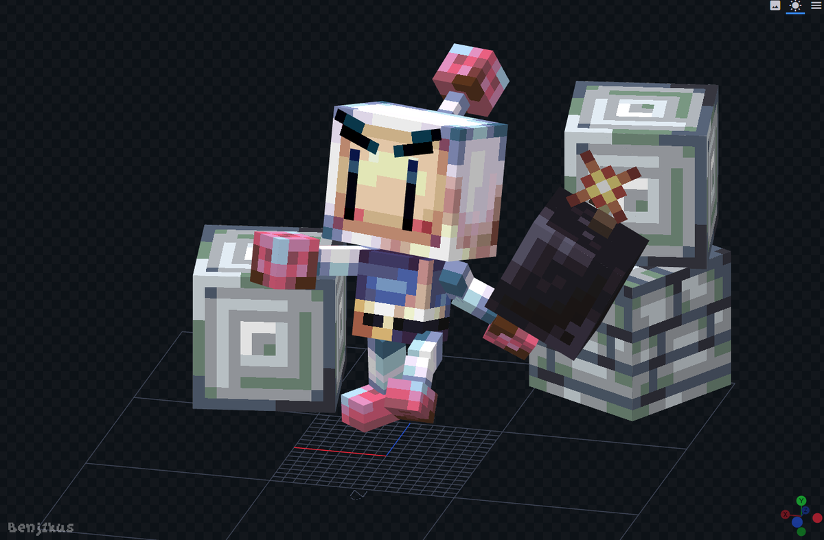 Bomberman

Made in @Blockbench

#Blockbench #Pixelart #lowpoly  #Minecraft  #Retro #nes #3d #3dmodeling