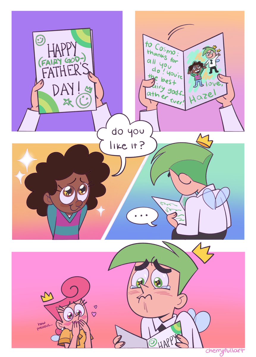 cherryfullart's tweet image. Reposting this comic in honor of father’s day 💚🧚⭐️