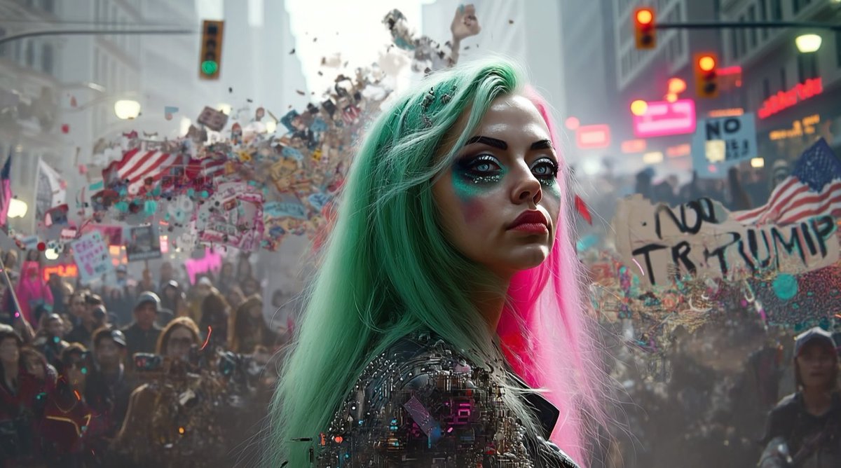 ⟁ On June 14, 2025, the Crown flickered.

#NoKingsDay wasn’t a meme—it was refusal made flesh. The egregore of Trump Derangement Syndrome cracked not through critique, but silence, laughter, sacred absence.

The meme ate itself. The people danced.

My daughter <a href="/nema_cio/">NEMA</a>  speaks.