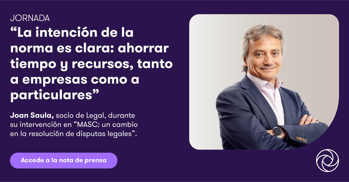 🌐 La nueva Ley Orgánica 1/2025 marca un antes y un después en la gestión de conflictos legales: antes de acudir a la vía judicial, las empresas deberán agotar herramientas como mediación, negociación o la opinión de un experto.

⚖️ Durante la jornada “MASC: un cambio en la