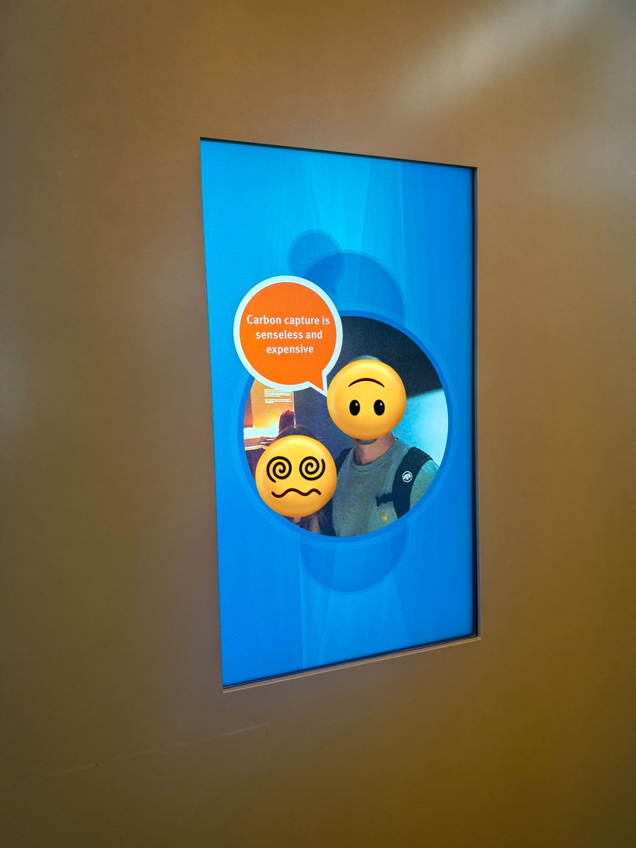Just visited the oil museum in Stavanger 🇳🇴 which was … a cultural experience to say the least

Norwegian “solar power”, kids supporting drilling in the Arctic and, of course, my personal favourite - a couple deriding CCS and senseless and expensive

Highly recommend a visit!