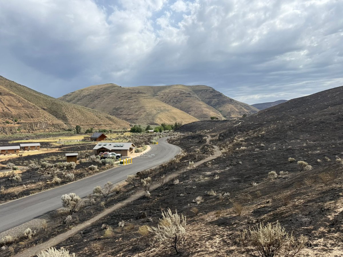 🔥#FerryFire 
June 15 Update:
~ 10,458 acres
~ 65% contained
~ Evacuations still in place in Sherman County, but lowered as of yesterday
~ John Day River Closure lifted yesterday
📸 Cottonwood State Park. Photo credit, Gilliam County Sheriff Office