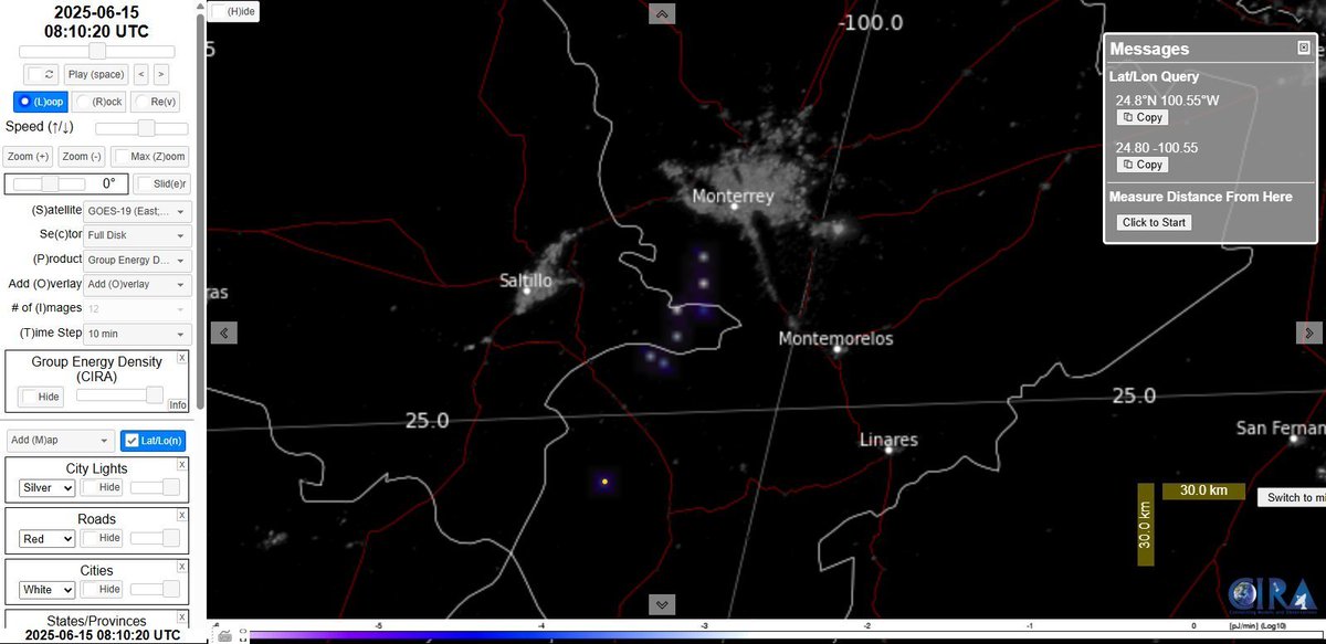 Dannyboy1961's tweet photo. No pos acá como se vio el sobrevuelo del meteorito ☄️ por Mty, cayó por San Roberto 
#meteorito https://t.co/AH63KyZ86q