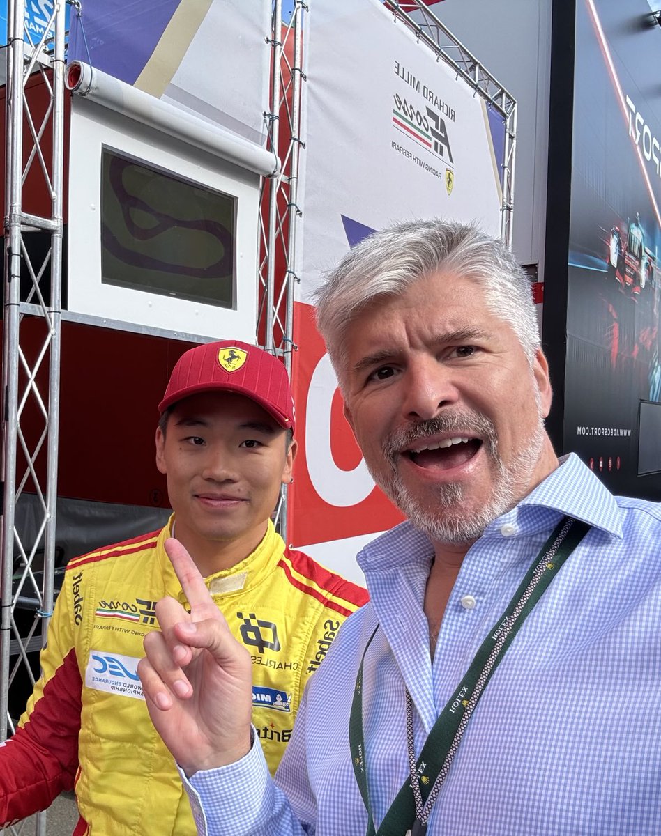 Look who just won the #LeMans24 - Ye Yifei with Robert Kubica and Phil Hanson.