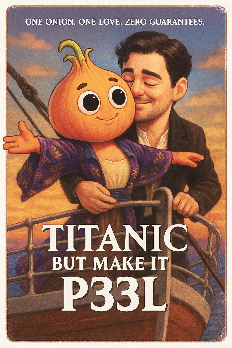 I’ll never let go, p33l. Even if I sink before hitting the leaderboard.

🎬🍿 Presenting: Titanic: The Meme Voyage
Starring heartbreak, farming regrets, and one very committed onion <a href="/thep33l/">THE P33L</a>