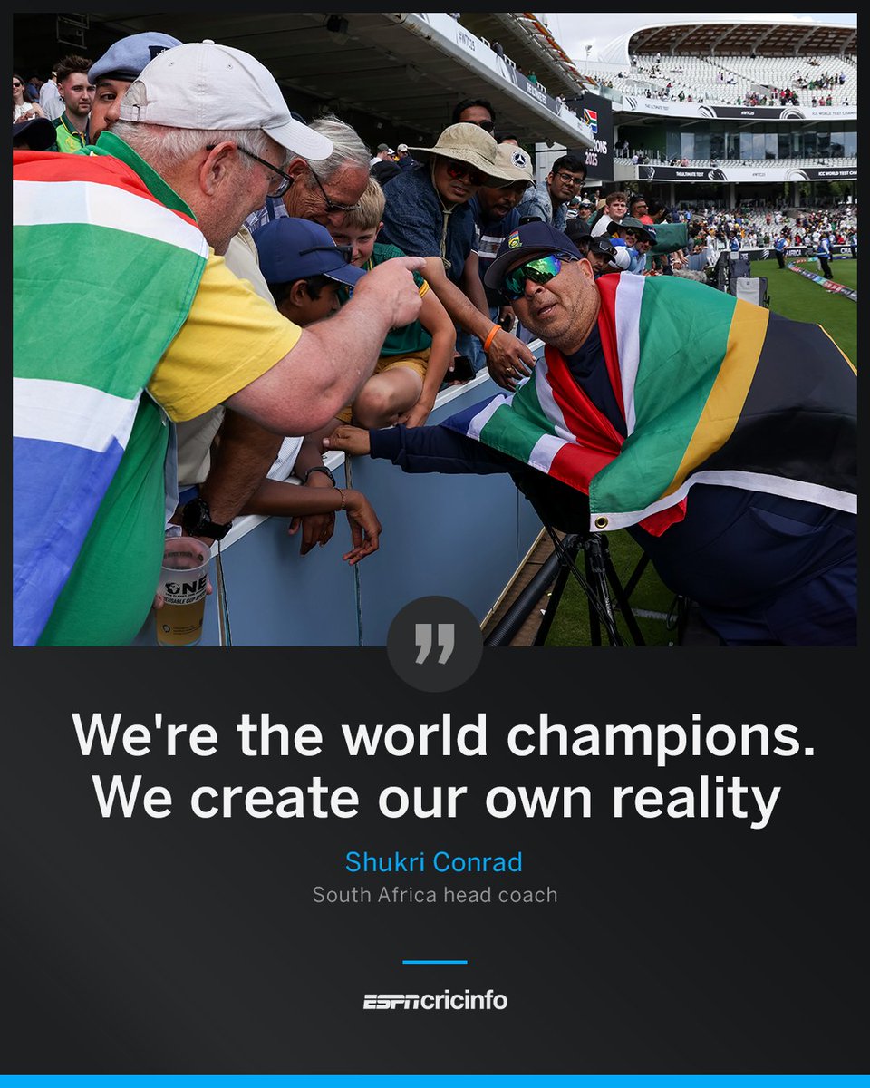 A reality in which a South African side others may have considered a mish-mash came together to make a dream come true 🏆