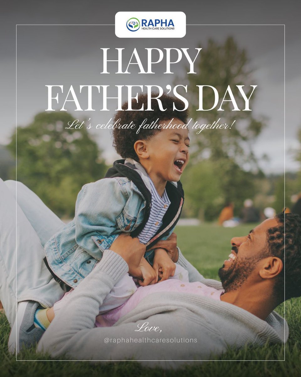 RaphaHealtth's tweet photo. Happy Father's Day from Rapha Healthcare Solutions! 

#HappyFathersDay #FathersDay #CelebratingDads #Fatherhood #FamilyLove #Grateful #DadHeroes #RaphaHealthcareSolutions #EdmontonFathers #AlbertaFathers #SpecialBond https://t.co/pAPSR9z7Js