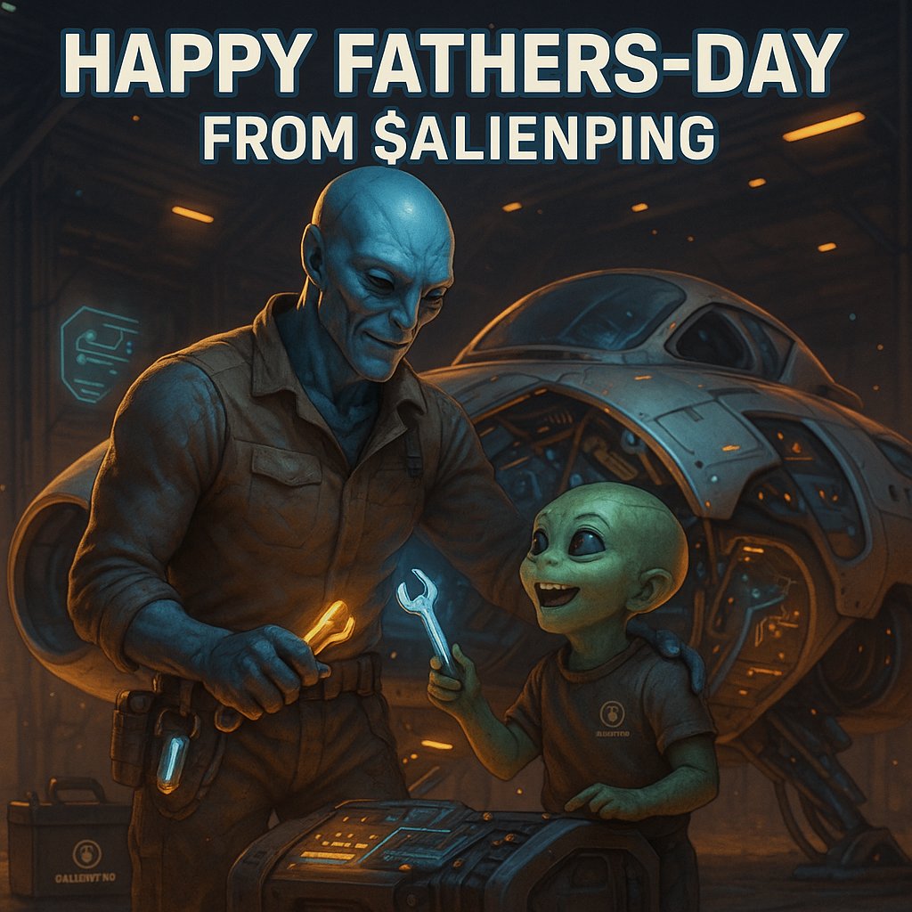 ALIENPING0's tweet photo. ๐ Happy Fatherโs Day from $ALIENPING! ๐ฝ Dads, join the cosmic fun on Telegram (https://t.co/5v98ktQIhy) for our TOP 5 GIF CONTEST!
๐ Drop 3 ๐ฅ GIFs eachโtop 5 win $5 EACH!
๐ธ Show off your stellar alien vibes! ๐ช #MemeCoin #Crypto #Solana $SOL $ETH $DAD https://t.co/bsJPJKKiDF