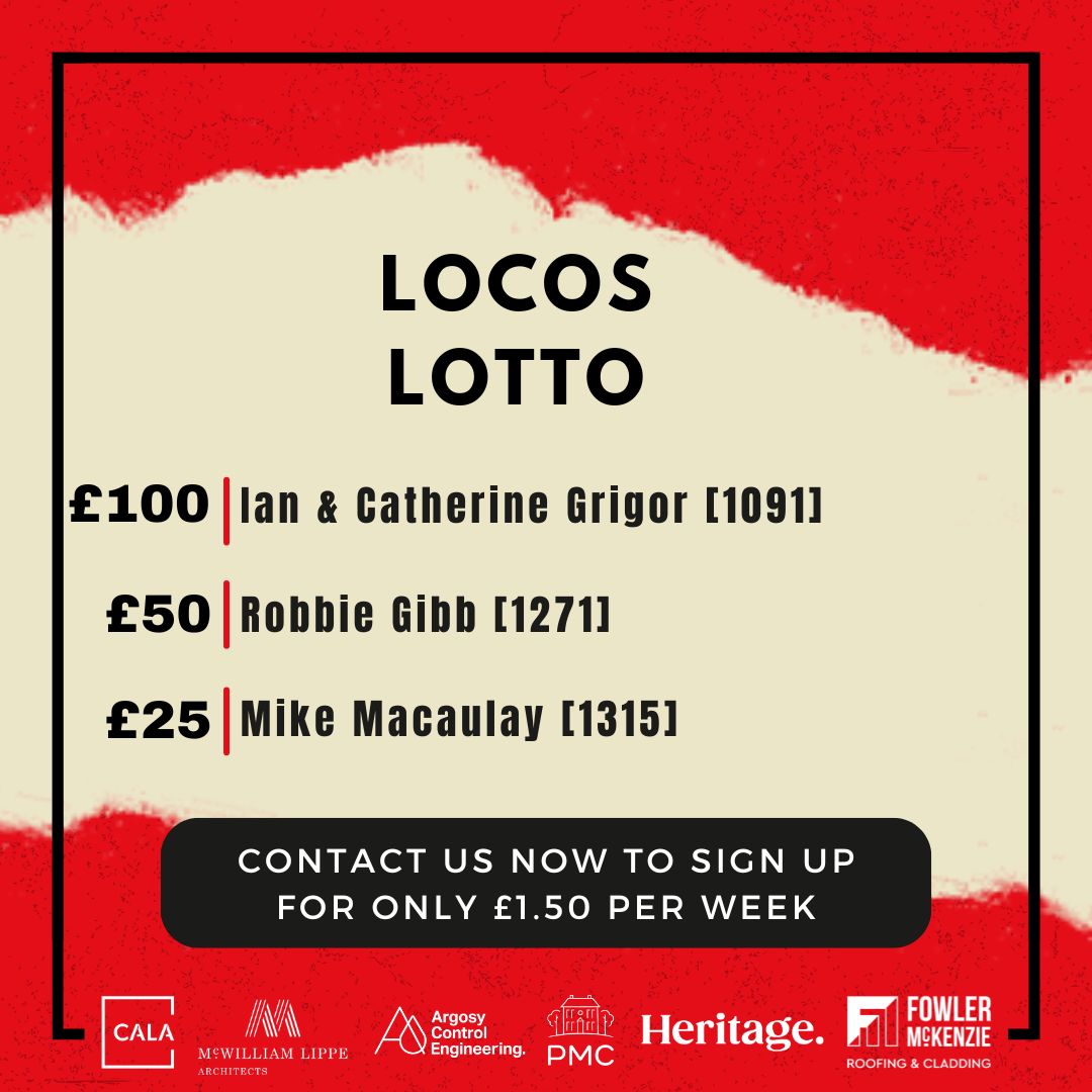 𝗟𝗢𝗖𝗢𝗦 𝗟𝗢𝗧𝗧𝗢

Congratulations to the latest winners! 👏

#InverurieLocos 🚂