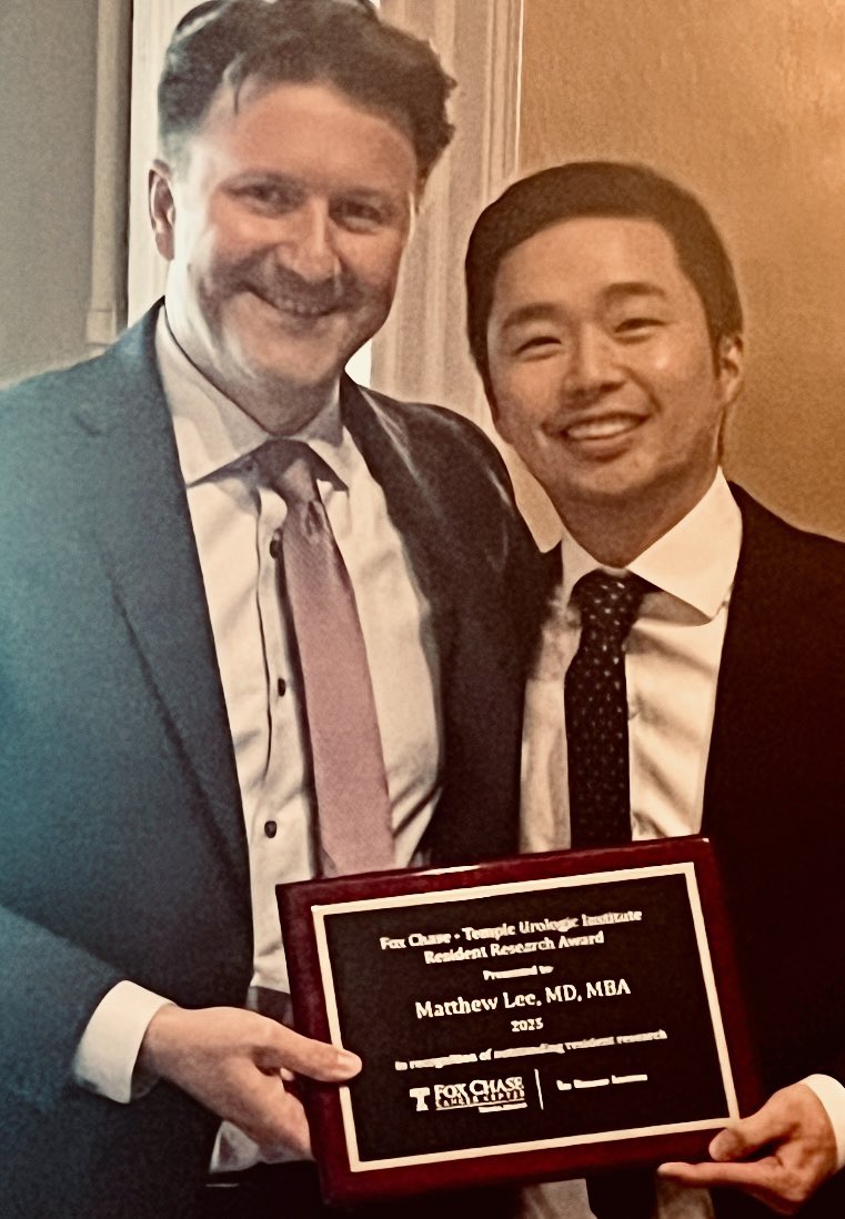 uretericbud's tweet photo. Huge shoutout to @MLee019 for snagging the @TempleUrology Resident Research Award two years in a row - first ever to pull that off! (even @ZLeeGU only got it once!) https://t.co/Clx0XIEEgY