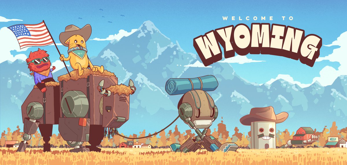 yellowcatdao's tweet image. Tomorrow, the adventures of Ket, and Wolfi will be displayed on a digital billboard in Cheyenne.

Welcome to Wyoming