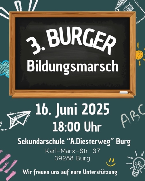 Wer die Demonstranten beim Bildungsmarsch in Burg unterstützen möchte, kann an der nächsten Demo teilnehmen:
meetingpoint-jl.de/?jobs=1&events…