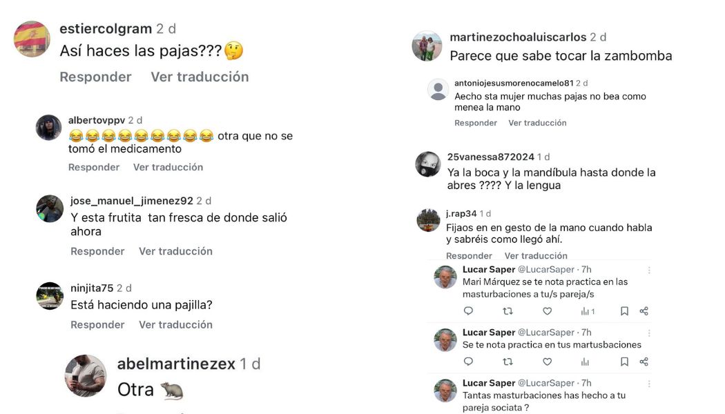 Cientos de comentarios machistas. Insultos. Odio.
¿Hay derecho a esto?
¿Tengo que sufrir este acoso por defender mis ideas? ¿Por ser mujer? Es vomitivo.