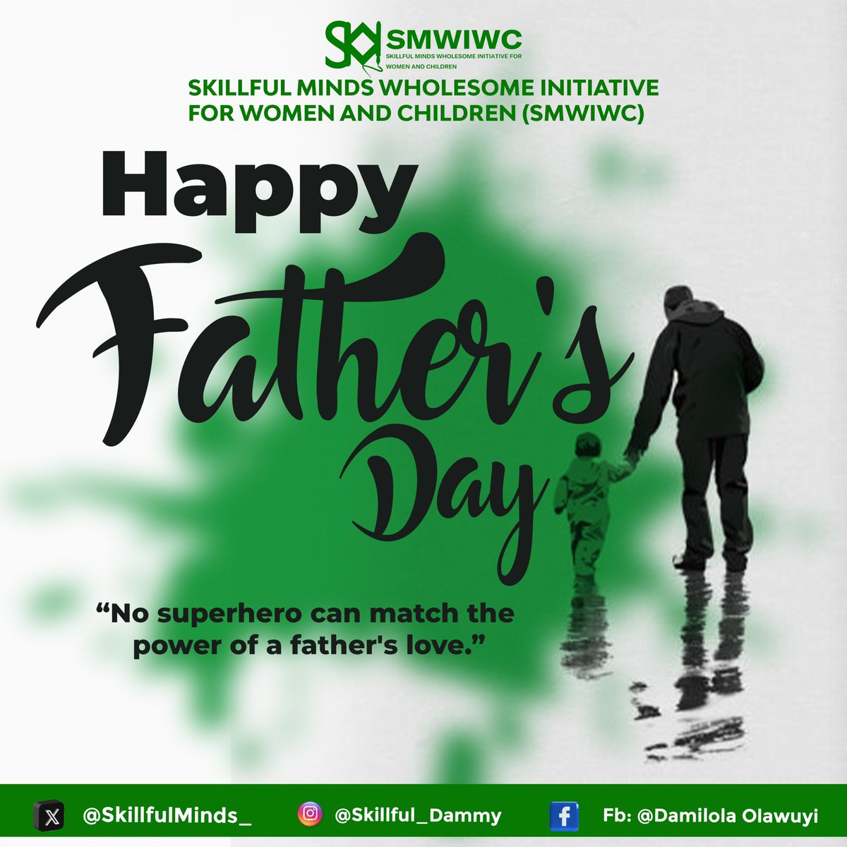 Fatherhood is not just a title but a calling

So to all fathers who have taken up this call &amp; responsibilities, we see all you do &amp; we appreciate you

From <a href="/SkillfulMinds_/">Skillful Minds Wholesome Initiative</a> we say Happy Father’s Day to all fathers &amp; to be dads, we celebrate you
Keep being superheroes, stay blessed