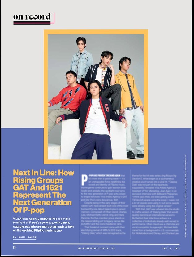 GAT and 1621 was featured under Billboard Philippines On Record, Volume XI, Year 2.