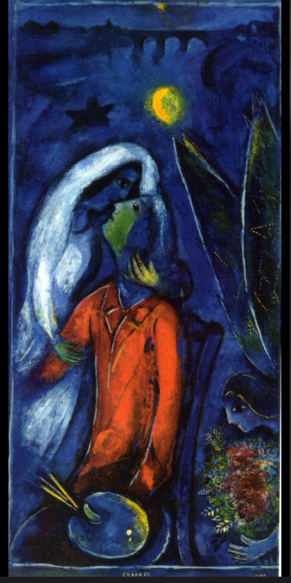 Lovers near Bridge - Marc Chagall