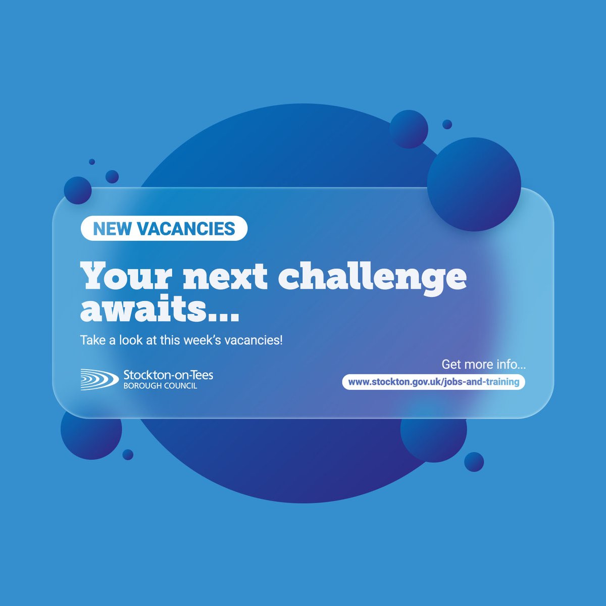 👉 Are you bored of your current job role or just fancying a change?
 
View this week’s vacancies:
🥰 Environmental Health Officer
✅ Health and Safety Advisor
🎪 Event Production Assistant
💻 Business Partner - Improvement
 
🔗 Please apply by visiting stockton.gov.uk/job-vacancies