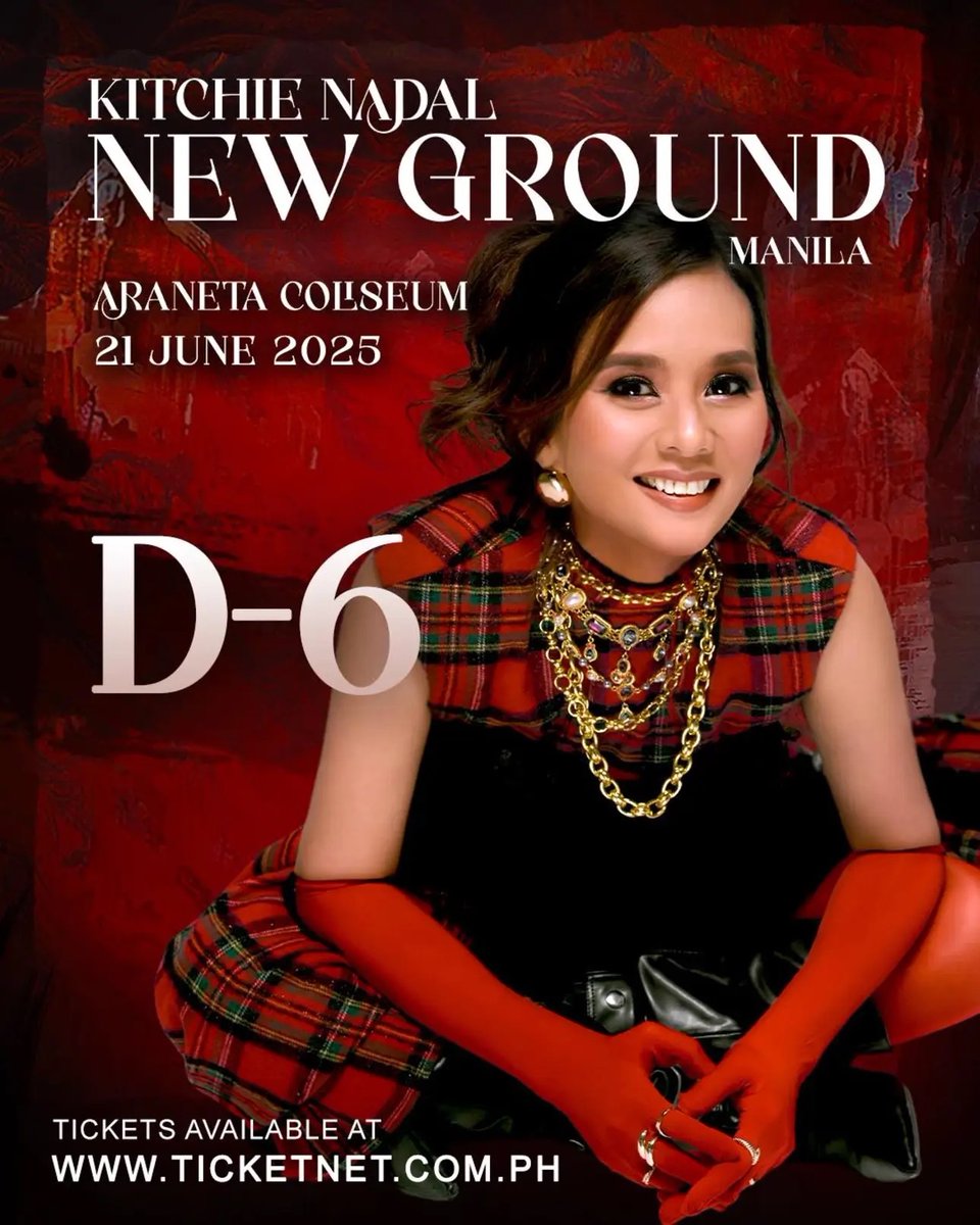 [𝗗-𝟲] 𝗞𝗜𝗧𝗖𝗛𝗜𝗘 𝗡𝗔𝗗𝗔𝗟: 𝗡𝗘𝗪 𝗚𝗥𝗢𝗨𝗡𝗗 𝗠𝗔𝗡𝗜𝗟𝗔

Malapit na… 6 days ‘til we sing the soundtrack of our lives, live. See you all this Sat! 🤟🏻

🎟️ Tickets: ticketnet.com.
ph/event-detail/Kitchie-Nadal-Manila-2025