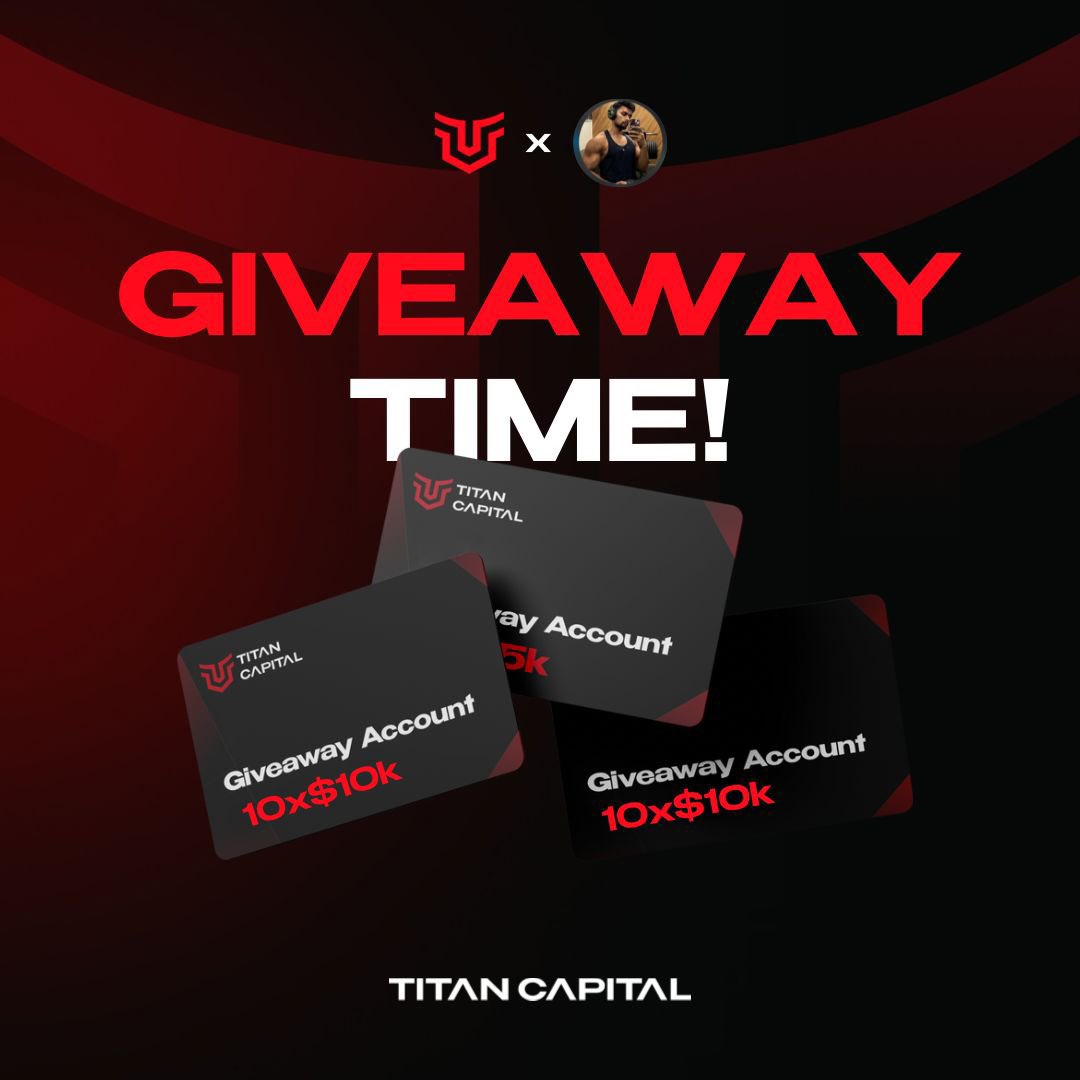 MSTARROHIT's tweet photo. 💰10 x $10,000 Funded Account Giveaway💰

1️⃣ Sign Up (Mandatory) - https://t.co/4xzvf4NAXk

2️⃣ Follow - @MSTARROHIT @TitanCapMarkets @zmcapitals_TCM 

3️⃣ Like, Comment &amp; Retweet

Winners Will Be Picked on 30th June, 2025

All The Best https://t.co/Y9zelztfWS