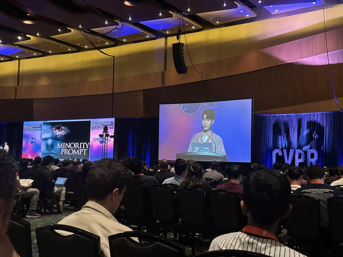 MonaJalal_'s tweet image. I always like to see a creative oral presentation @kaist_ai @CVPR @soobin
“MinorityPrompt:Text to Minority Image Generation via Prompt Optimization”
#t2i #prompting #gpt #llm #computervision #ddim #optimization #creativeAI #genAI #ai #deeplearning #CVPR2025 #CVPR25 #cvpr #prompt