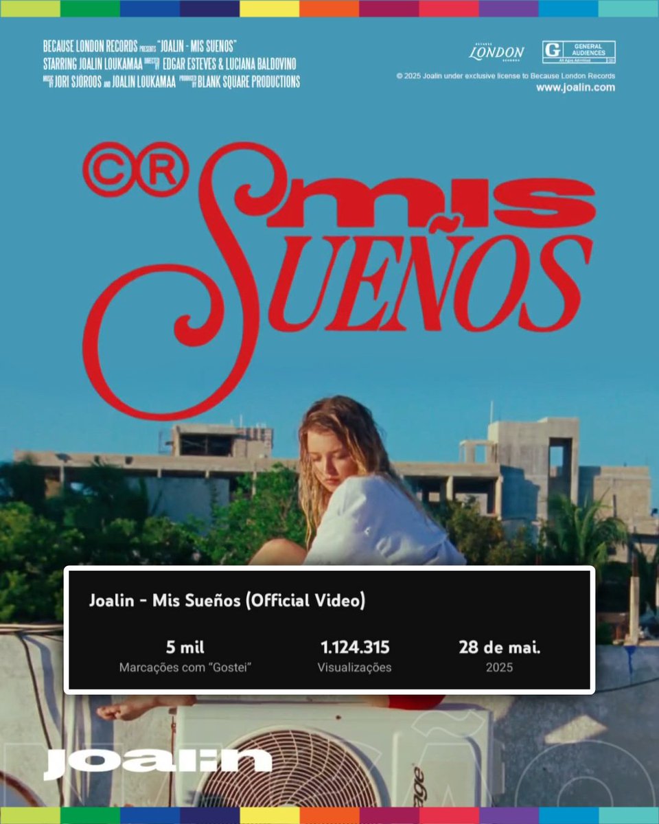 nacaouniter's tweet photo. 🚨 MILIONÁRIA 🚨
Com apenas duas semanas de lançamento, MIS SUEÑOS, novo single de Joalin, alcançou a marca de mais de 1 milhão de visualizações no YouTube.
#Joalin https://t.co/vdwMmjsrip