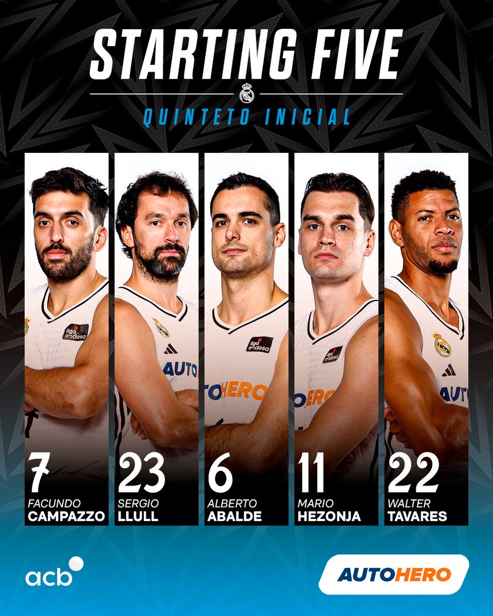 ¡Nuestro quinteto inicial para el 3er partido de semifinales vs <a href="/unicajaCB/">UnicajaCB</a>!