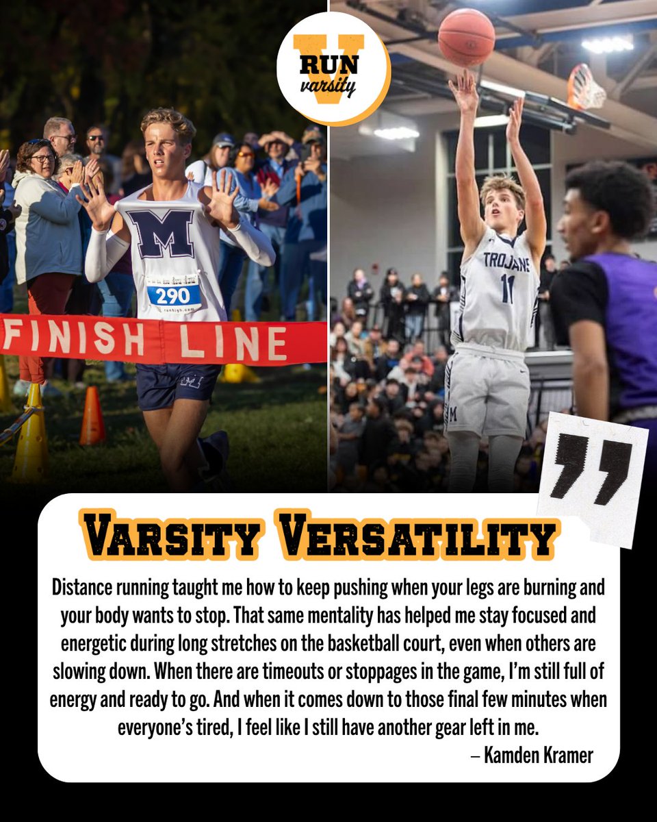 🏀🏃‍♂️📚 VARSITY VERSATILITY
Our new series, Varsity Versatility, spotlights uniquely impressive athletes. Meet <a href="/kamden_kramer/">Kamden Kramer</a>, a 1,000-point basketball scorer, district cross country champion, and track star.
Read Kamden’s full Q&amp;A and get inspired: hubs.ly/Q03ryRff0