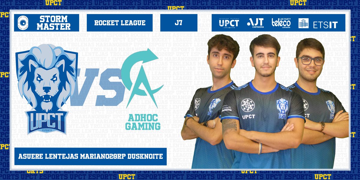 Hoy nuestro equipo de Rocket League tiene doble jornada de Storm Master <a href="/StormleagueESP/">Storm_League_rl</a>.

A las 20:30 jugamos contra #OvertimeEsports y a las 21:30 contra <a href="/adhoc_oficial/">Adhoc Gaming</a>.

¡Vamos a por todas para conseguir nuestra primera victoria en liga! 💪