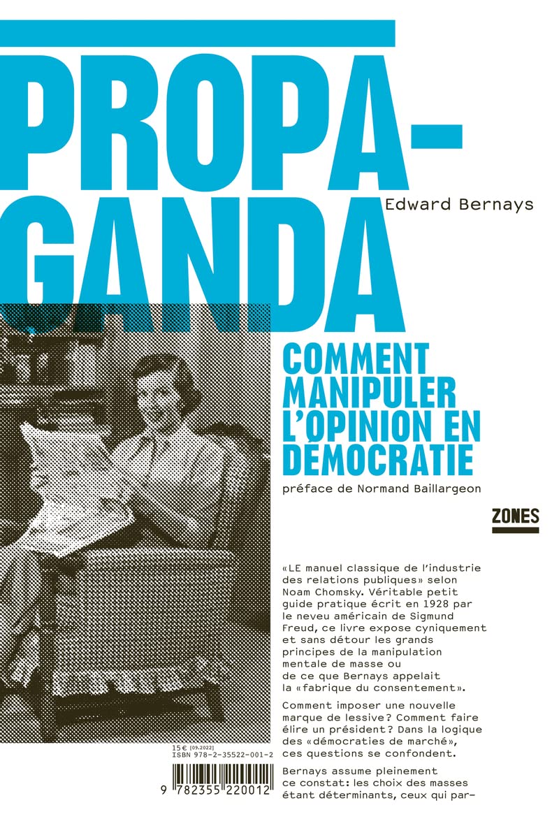 Lambdactu's tweet image. 📚- Conseil lecture : "Edward Bernays - Propaganda."
- Comment mettre la moitié de la population à la cigarette ? Comment imposer une nouvelle marque ? Comment faire élire un président ?
- Un livre instructif, par le "père" de la propagande moderne.
#VendrediLecture