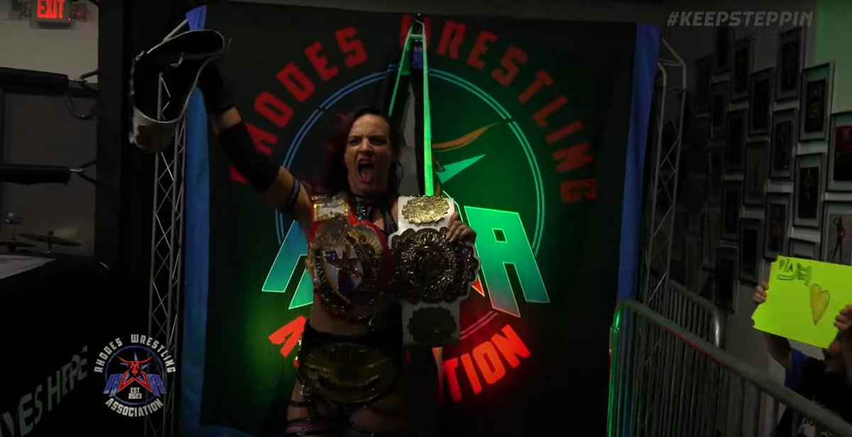 #4beltvert the best women's champion 😄. make sure you go watch the <a href="/RhodesWrestling/">Rhodes Wrestling Association</a> show today youtube.com/watch?v=KNLW9t…