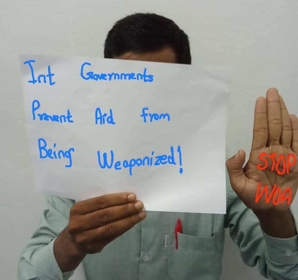 bloodmoney22222's tweet photo. STOP Weaponization of Aid
လူသားချင်းစာနာမှုအကူအညီတွေဟာ ပြည်သူတွေဆီ အမှန်တကယ်ရောက်ဖို့ လိုအပ်ပါတယ်။
#AidPeople_NotJunta
#StopWeaponizationOfAid
#MyanmarEarthquake #SagaingEarthquake
#WhatsHappeningInMyanmar
#BloodMoneyCampaignMM https://t.co/V6ntMukOmu