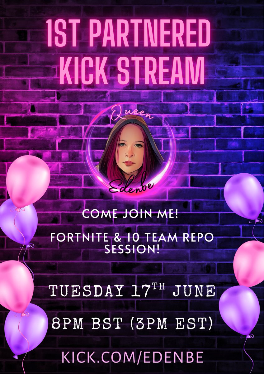 Edenbe on Kick (@edenbegaming) on Twitter photo ๐จ ITโS OFFICIAL โ IโM A KICK PARTNER!!! ๐จ
Weโre throwing a MASSIVE celebration this Tuesday 8PM BST / 3PM EST ๐๐
โจ Big community game of Fortnite and R.E.P.O
๐ฅ Team of 10 for R.E.P.O โ 2 spots taken, let me know if you want to play!
๐ฌ Chaos, laughs & all the vibes
Letโs ๐จ ITโS OFFICIAL โ IโM A KICK PARTNER!!! ๐จ
Weโre throwing a MASSIVE celebration this Tuesday 8PM BST / 3PM EST ๐๐
โจ Big community game of Fortnite and R.E.P.O
๐ฅ Team of 10 for R.E.P.O โ 2 spots taken, let me know if you want to play!
๐ฌ Chaos, laughs & all the vibes
Letโs