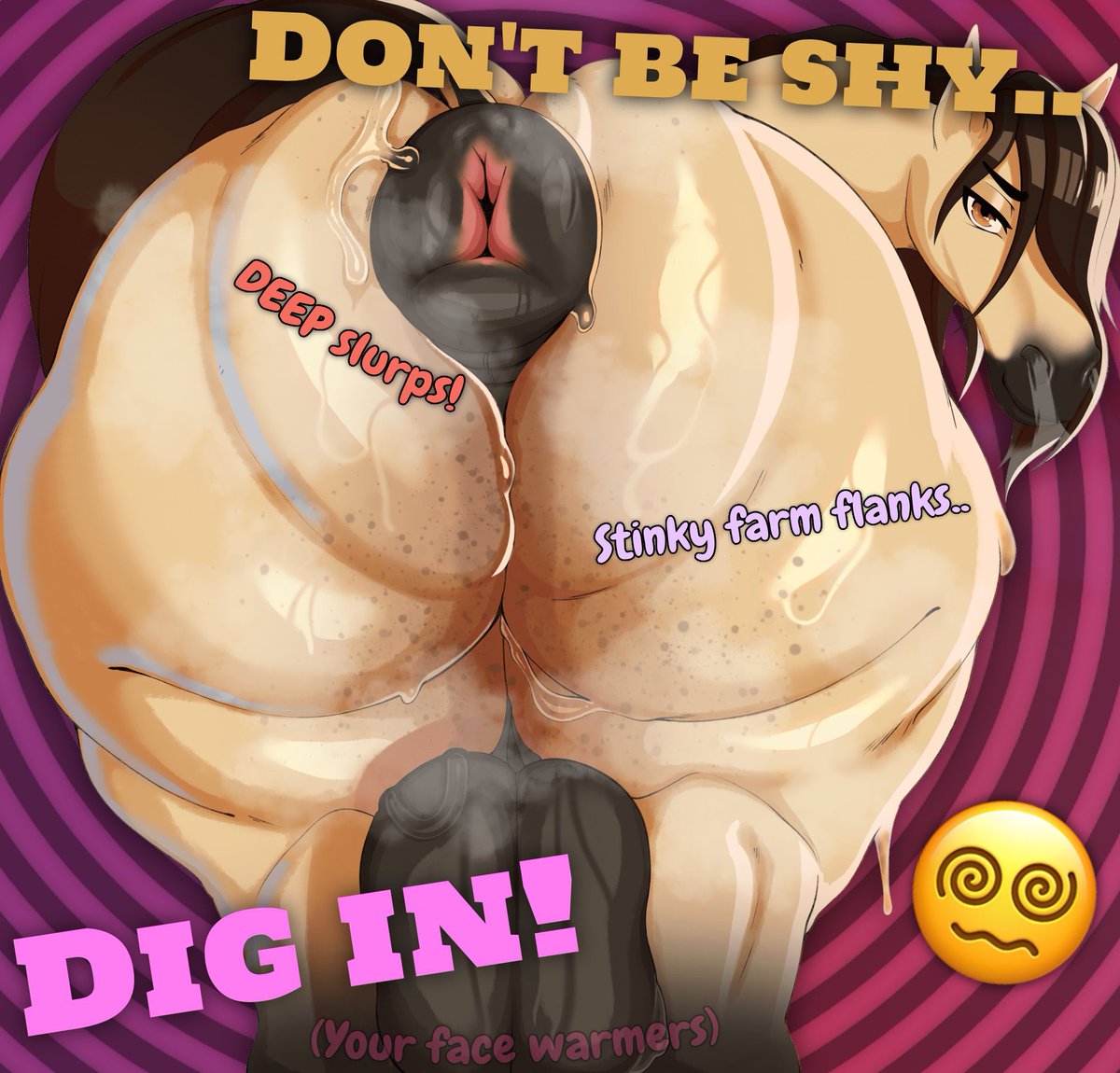 ππΈ HORSE GREED πΈπ (@forkedlick) on Twitter photo Get to snorting.
I wonβt be satisfied until your nostrils sound like a car motor in full tilt, snorting fumes from my pucker until you become hopelessly musk-drunk.
Art belongs to <a href="/khaluastallion/">Khalua! π΄π</a>! Get to snorting.
I wonβt be satisfied until your nostrils sound like a car motor in full tilt, snorting fumes from my pucker until you become hopelessly musk-drunk.
Art belongs to <a href="/khaluastallion/">Khalua! π΄π</a>!