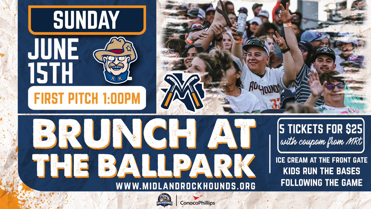 Happy Father’s day!

Father’s day Brunch at the Ballpark is finally here! Let’s celebrate our dads and take them out to the ballgame here at Momentum Bank Ballpark! 
Gates open at 12:00 PM for our brunchers, but be there early for a BBQ Apron for our first 500 dads!😁