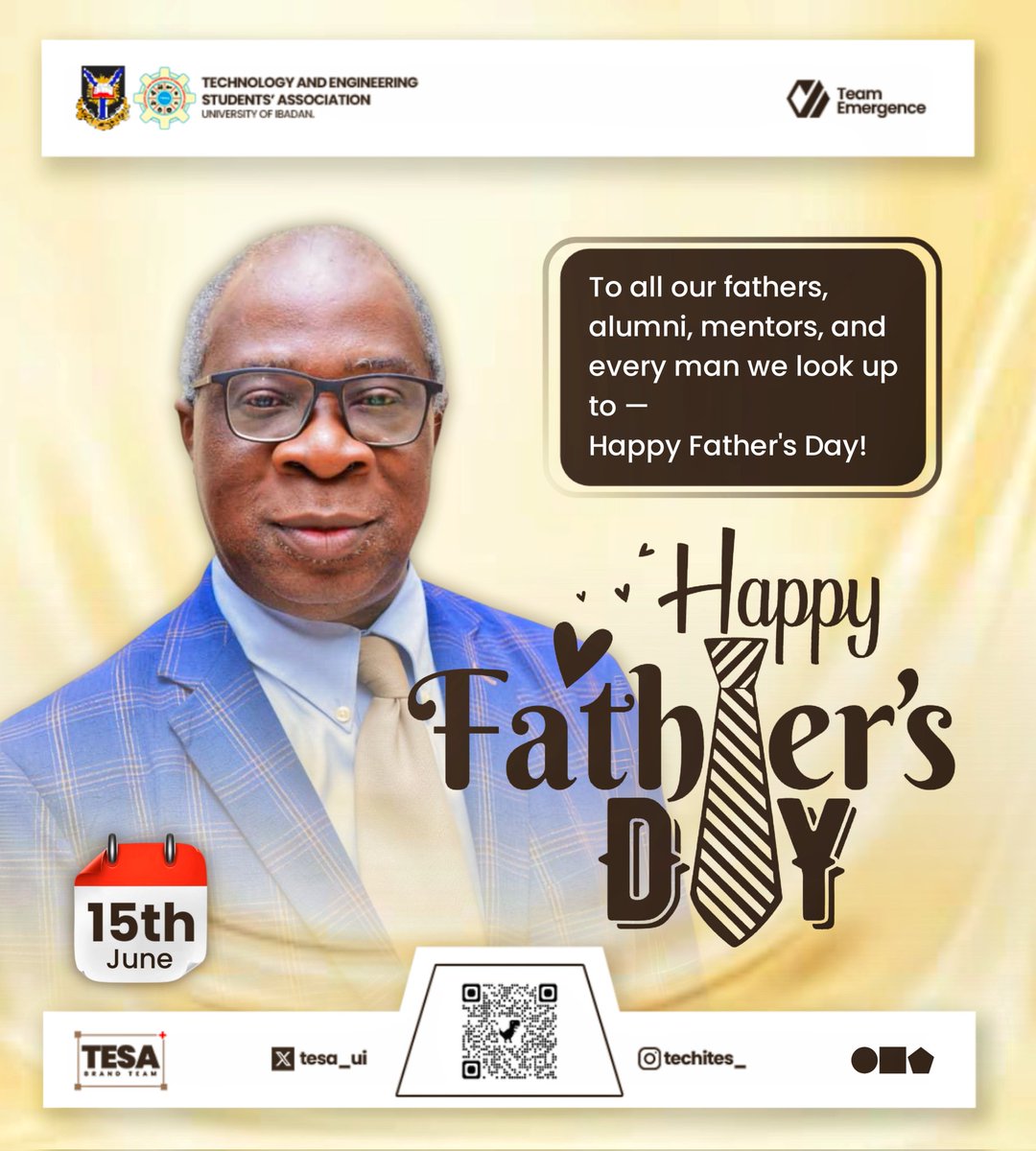 TESA_UI's tweet image. Not all heroes wear capes and today, we celebrate some of the greatest heroes in our lives.
Today, we honour our fathers. Your love, strength, and quiet sacrifices are really appreciated. You mean the world to us, and we love you deeply.
Happy Father's Day!🤍